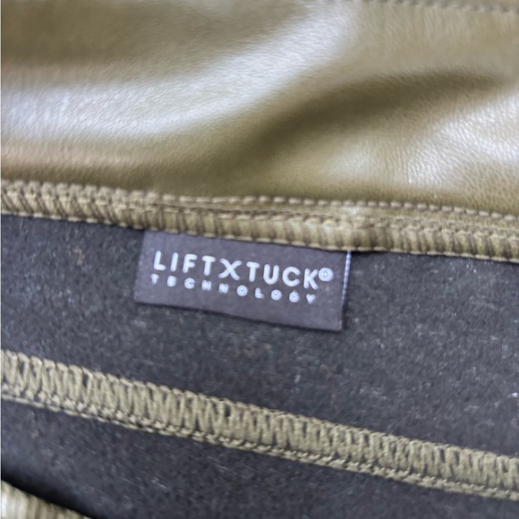 Sculpther Olive Faux Leather Pants - Picture 3 of 5